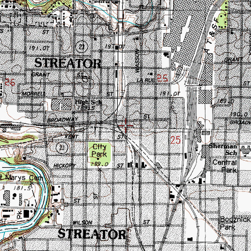 Topographic Map of City of Streator, IL