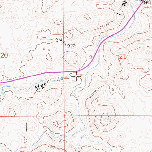 Topographic Map of Boulder Creek, CA