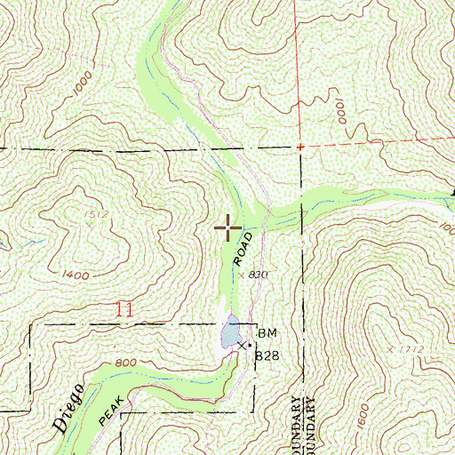 Topographic Map of Boulder Creek, CA