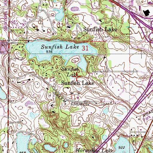 Topographic Map of City of Sunfish Lake, MN