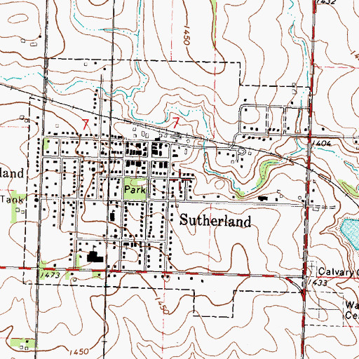 Topographic Map of City of Sutherland, IA