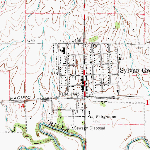 Topographic Map of City of Sylvan Grove, KS