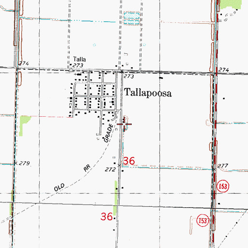 Topographic Map of City of Tallapoosa, MO