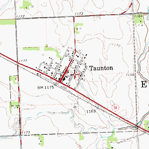 Topographic Map of City of Taunton, MN