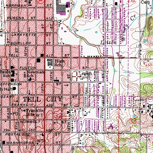 Topographic Map of City of Tell City, IN