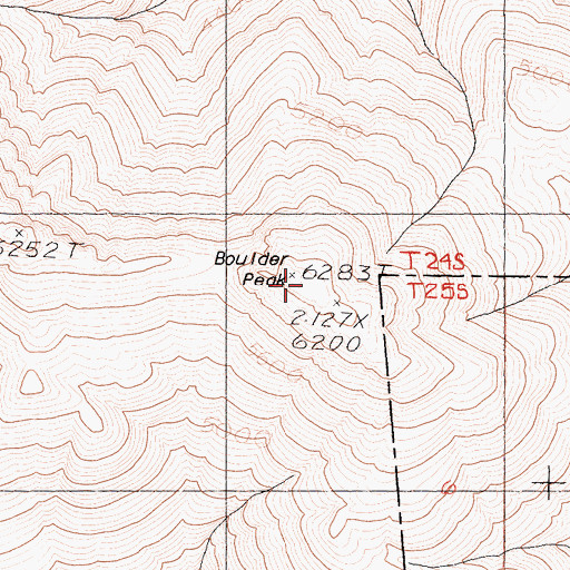 Topographic Map of Boulder Peak, CA