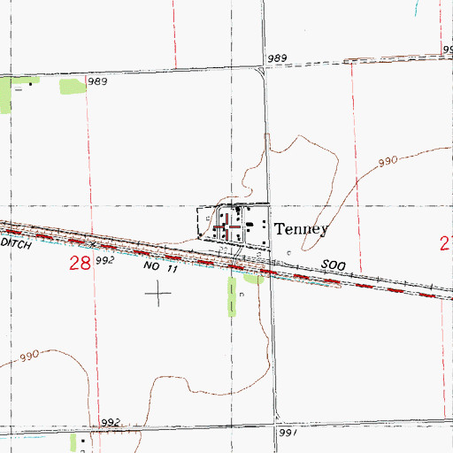 Topographic Map of City of Tenney (historical), MN