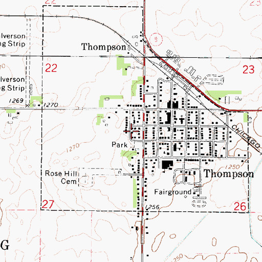 Topographic Map of City of Thompson, IA