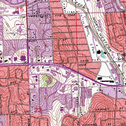 Topographic Map of City of Omaha, NE