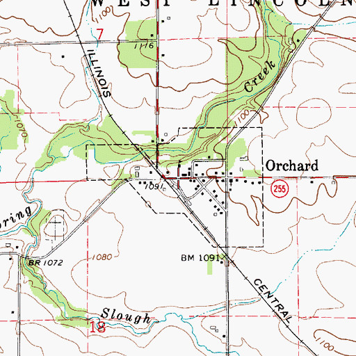 Topographic Map of City of Orchard, IA