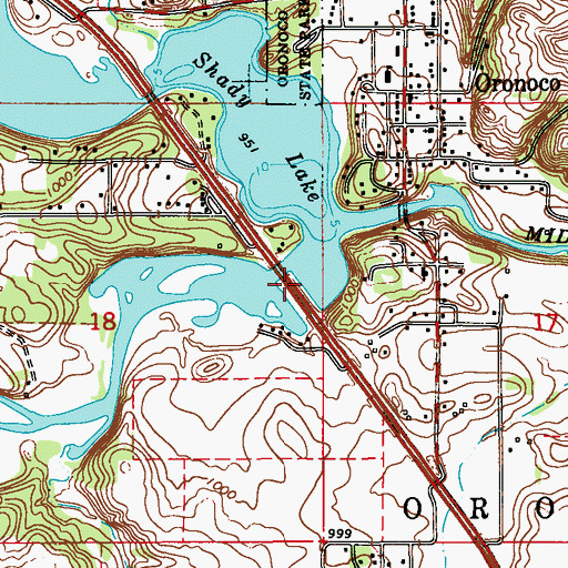 Topographic Map of City of Oronoco, MN