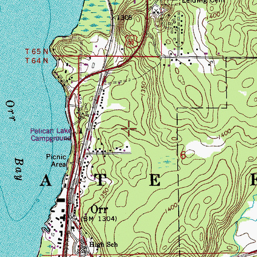 Topographic Map of City of Orr, MN
