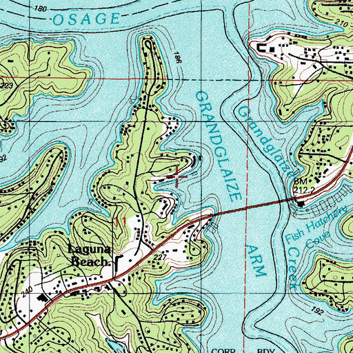 Topographic Map of City of Osage Beach, MO