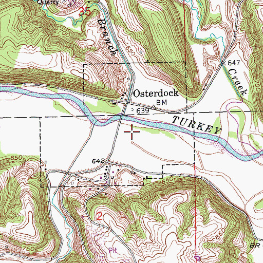 Topographic Map of City of Osterdock, IA