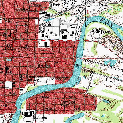 Topographic Map of City of Ottawa, IL