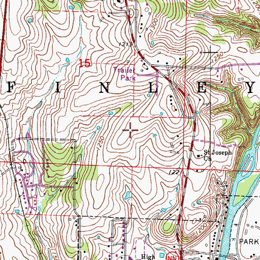 Topographic Map of City of Ozark, MO