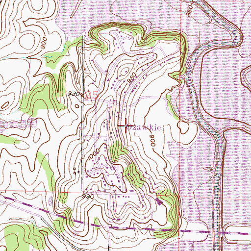 Topographic Map of City of Ozawkie, KS