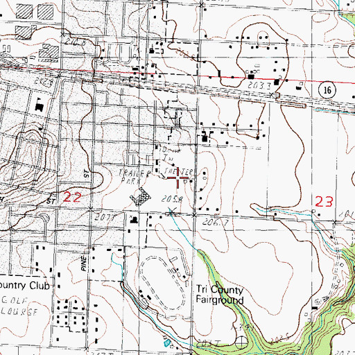 Topographic Map of City of Pana, IL
