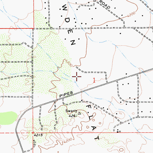 Topographic Map of Bowden Flat, CA