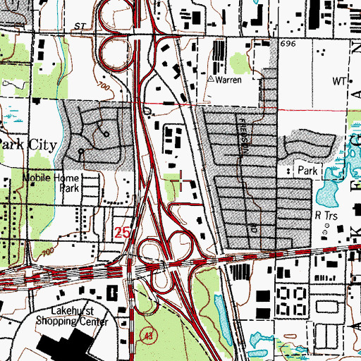 Topographic Map of City of Park City, IL