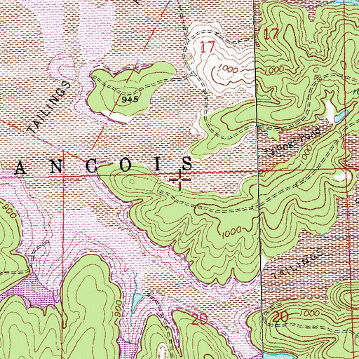Topographic Map of City of Park Hills, MO