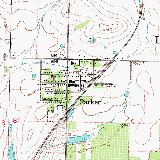 Topographic Map of City of Parker, KS