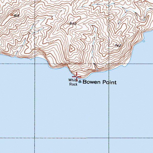 Topographic Map of Bowen Point, CA