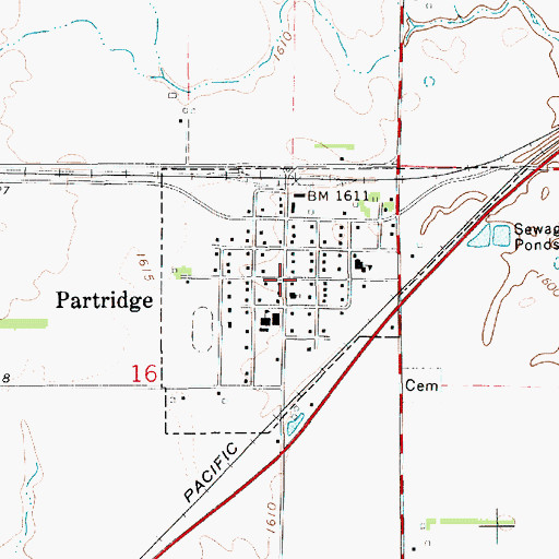 Topographic Map of City of Partridge, KS