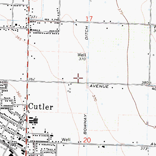 Topographic Map of Bowhay Ditch, CA