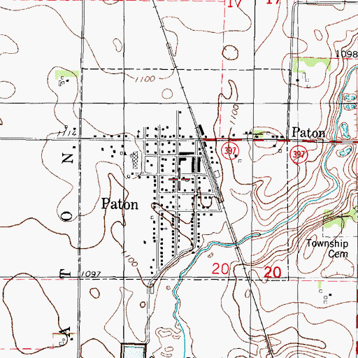 Topographic Map of City of Paton, IA