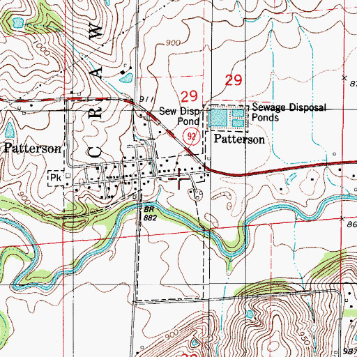 Topographic Map of City of Patterson, IA