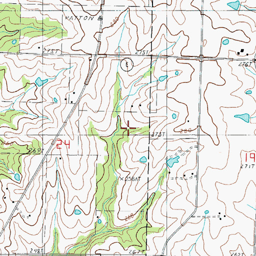 Topographic Map of City of Pattonsburg, MO