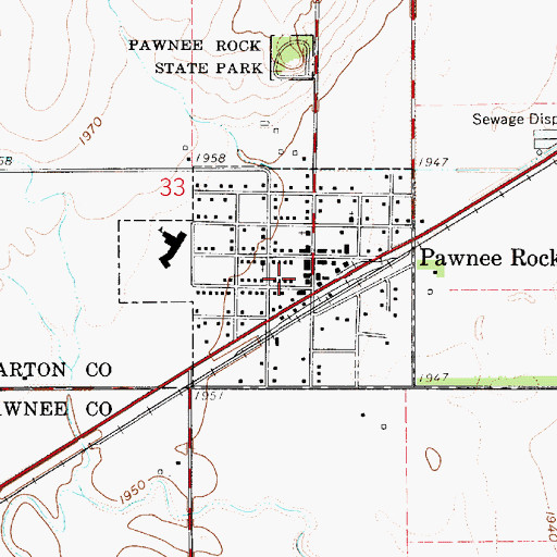 Topographic Map of City of Pawnee Rock, KS
