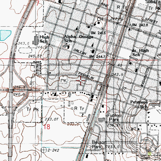 Topographic Map of City of Paxton, IL
