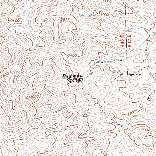 Topographic Map of Bowman Spring, CA