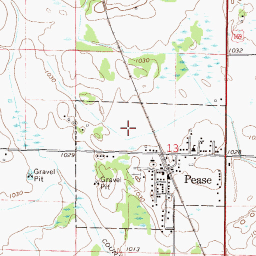Topographic Map of City of Pease, MN