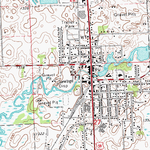 Topographic Map of City of Pelican Rapids, MN