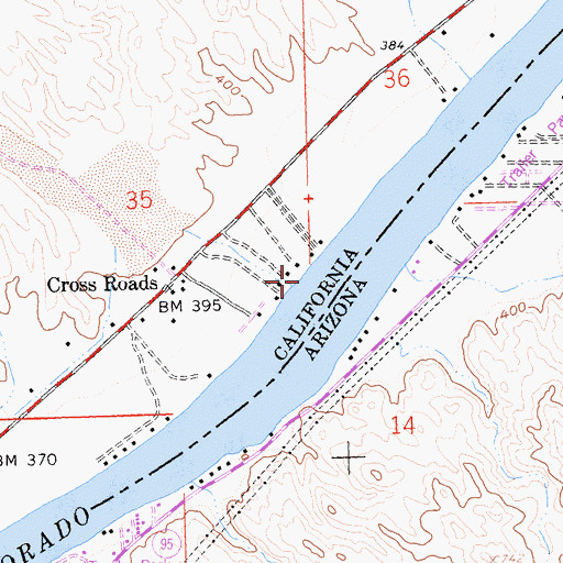 Topographic Map of Bowmans Wash, CA
