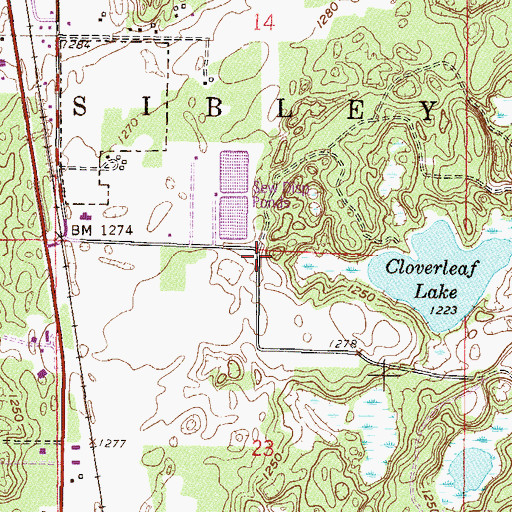 Topographic Map of City of Pequot Lakes, MN