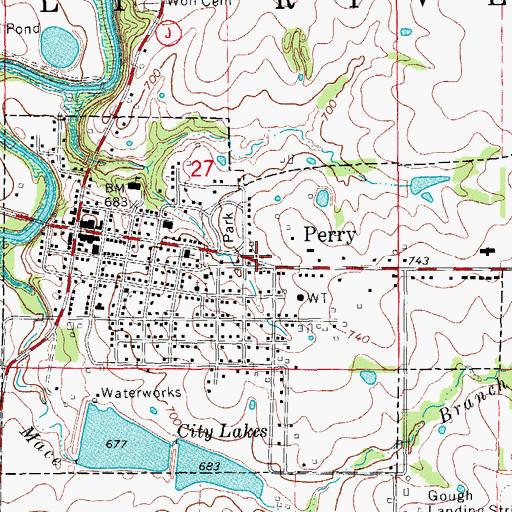Topographic Map of City of Perry, MO