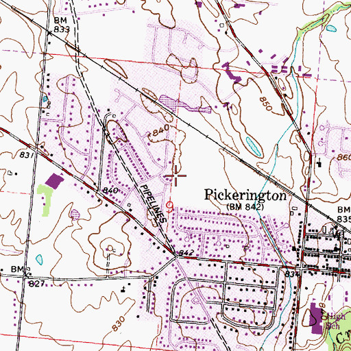 Topographic Map of City of Pickerington, OH