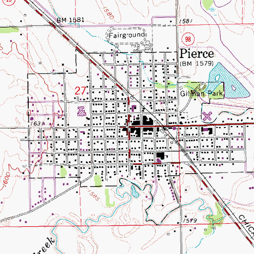 Topographic Map of City of Pierce, NE