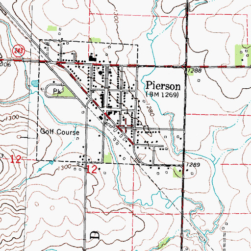 Topographic Map of City of Pierson, IA