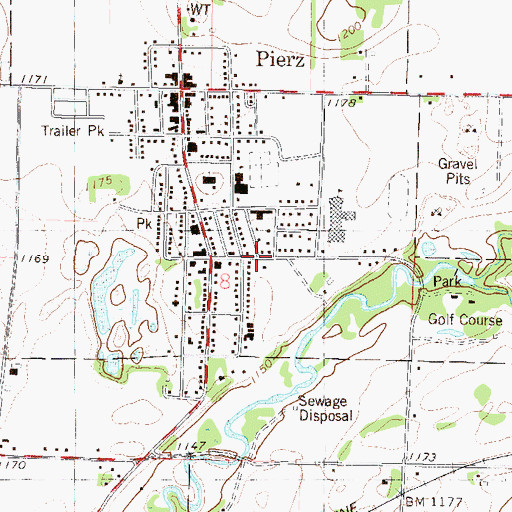Topographic Map of City of Pierz, MN