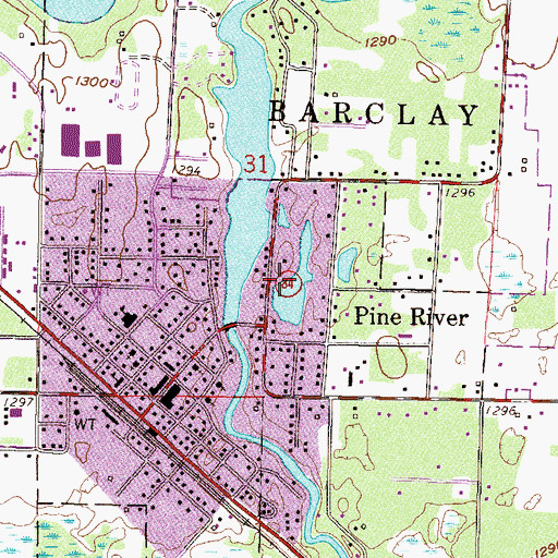 Topographic Map of City of Pine River, MN
