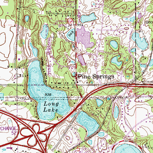 Topographic Map of City of Pine Springs, MN
