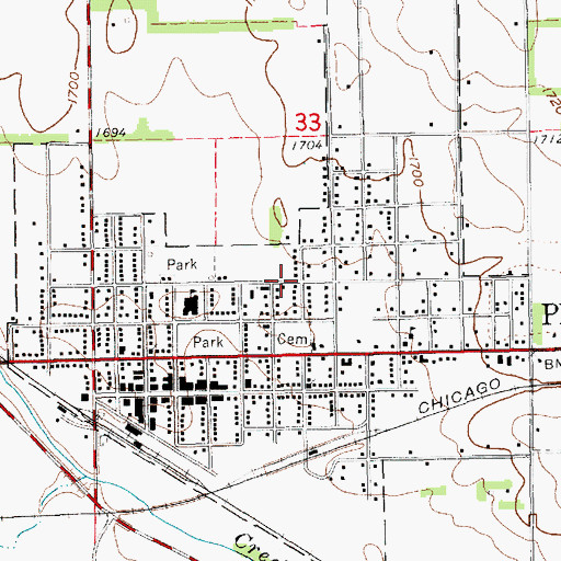 Topographic Map of City of Plainview, NE