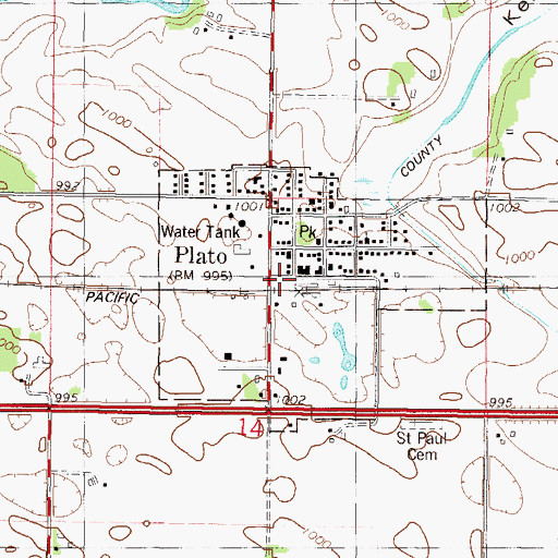 Topographic Map of City of Plato, MN