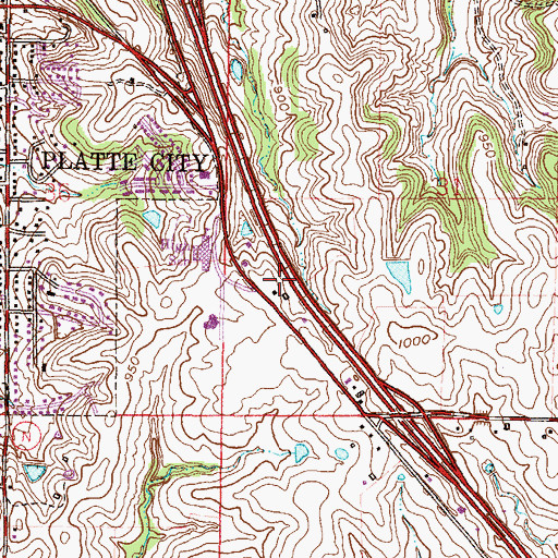 Topographic Map of City of Platte City, MO