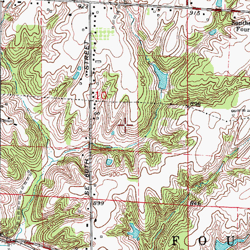 Topographic Map of City of Pleasant Hill, IA
